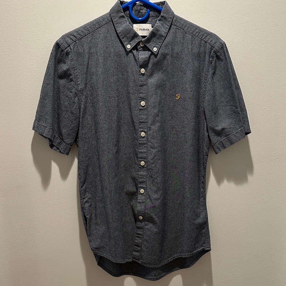 Farah Men's Charcoal Button Down Shirt